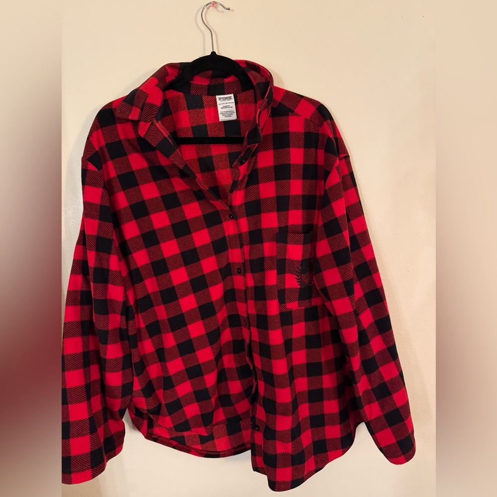 Victoria's Secret Pink Red and Black Checkered Shirt